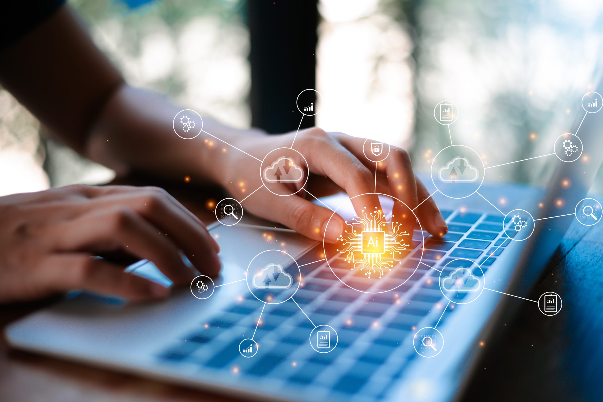 Person working on laptop