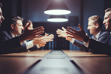 Intense Business Negotiation Under Dramatic Lighting with Engage Intense Business Negotiation Under Dramatic Lighting with Engage