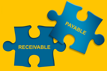 Receivable and payable text on Jigsaw Puzzle. Accounting and bus Receivable and payable text on Jigsaw Puzzle. Accounting and business concept, 3d rendering
